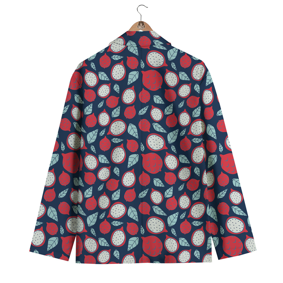 Red Dragon Fruit Print Pattern Men's Blazer-grizzshop
