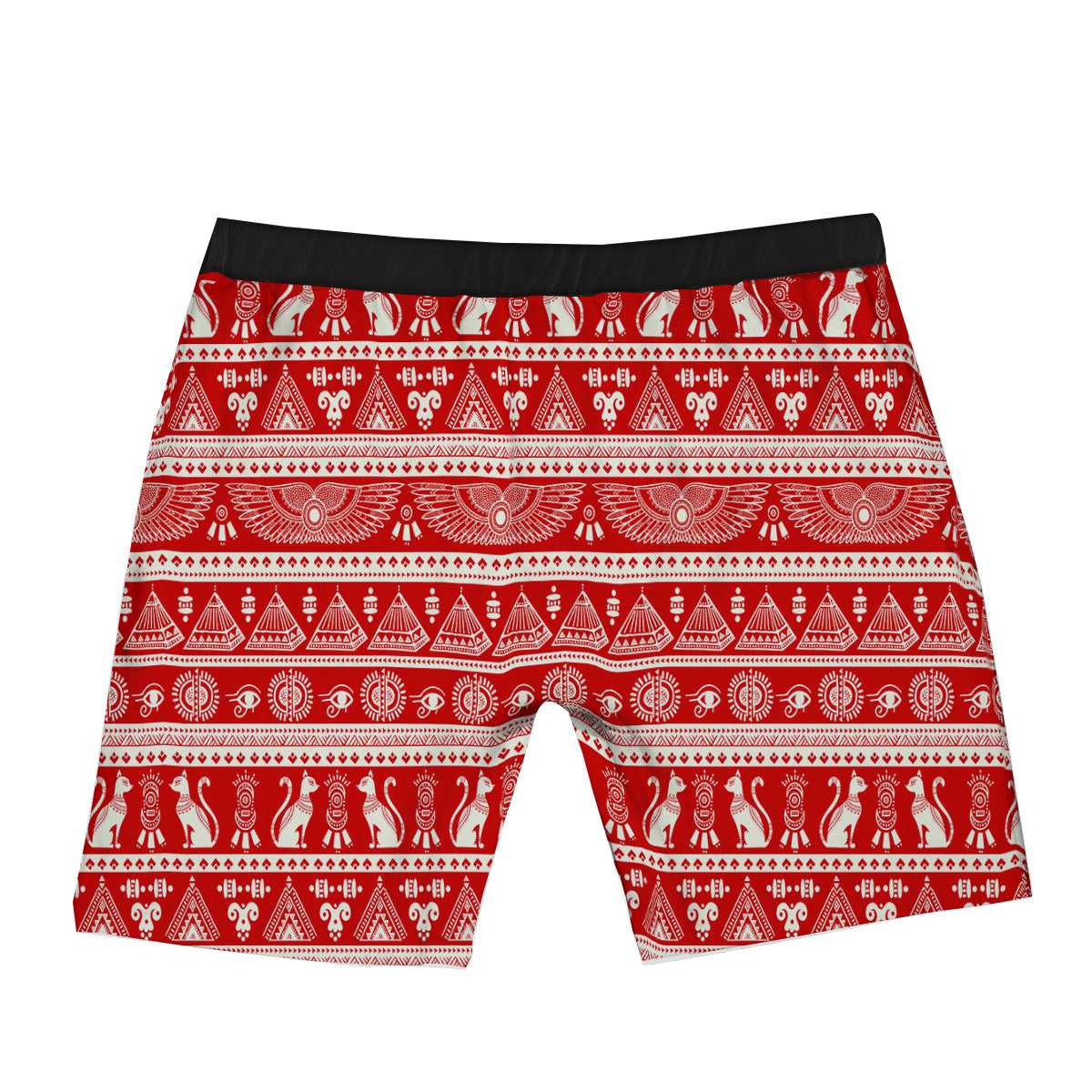 Red Egypt Symbol Print Pattern Boxer Briefs-grizzshop