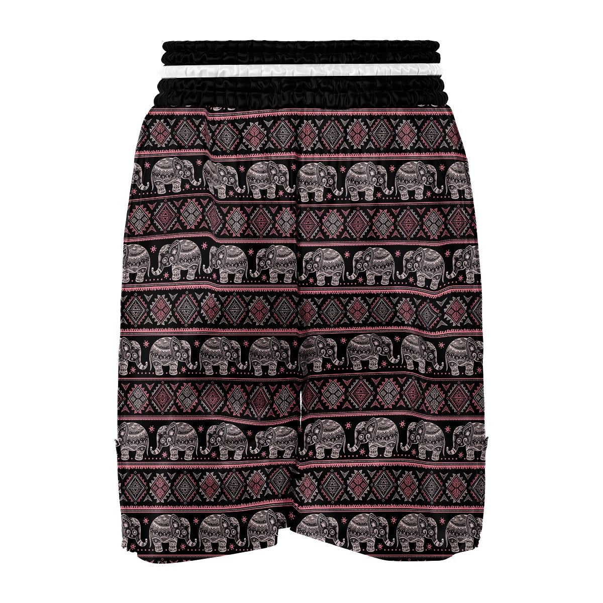 Red Elephant Aztec Pattern Print Boxing Shorts-grizzshop