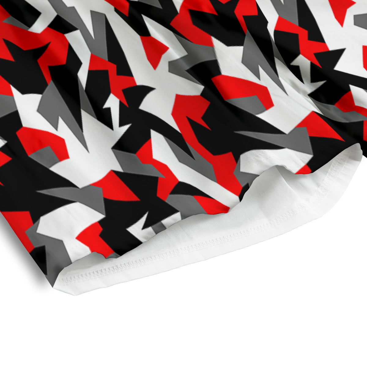 Red Geometric Camouflage Print Pattern Men's Athletic Shorts