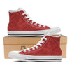 Red Glitter Artwork Print White High Top Shoes-grizzshop