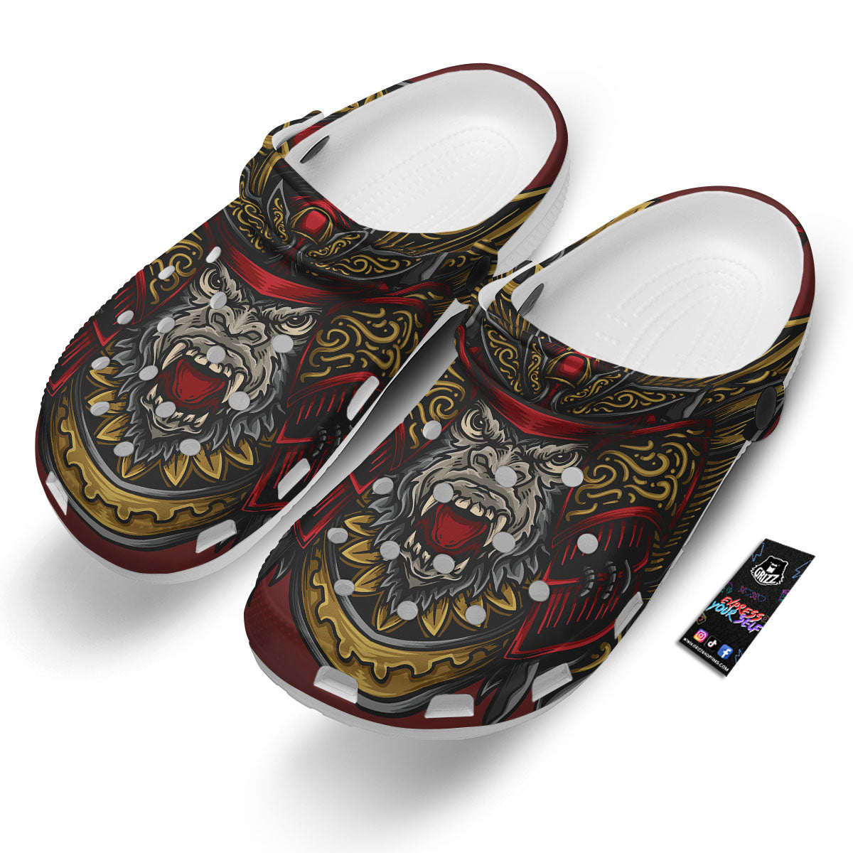 Red Gorilla Samurai Print Clog-grizzshop