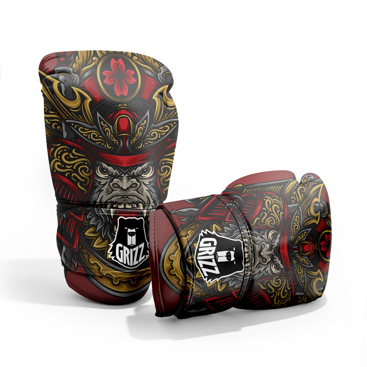 Red Gorilla Samurai Print Pro Boxing Glove