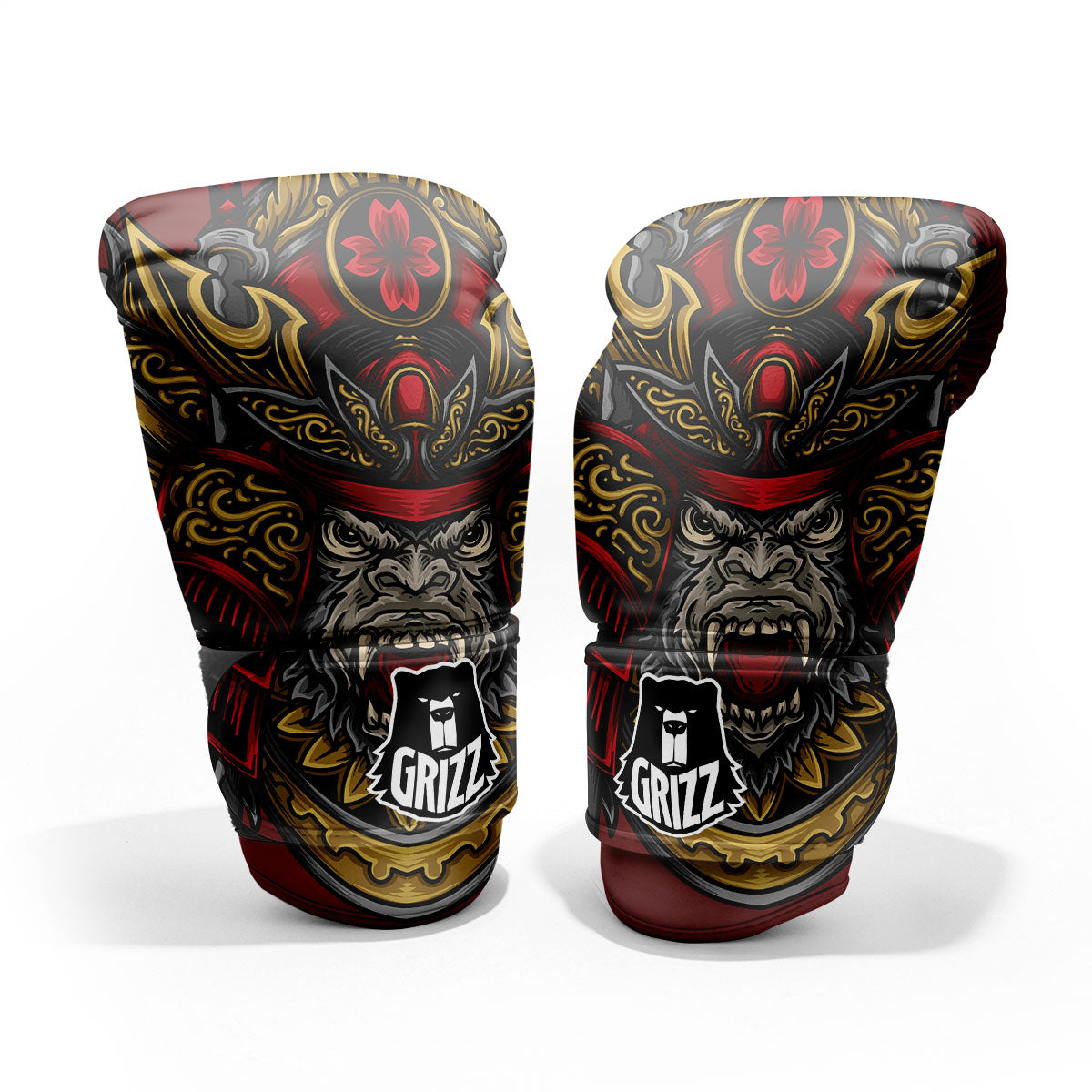Red Gorilla Samurai Print Pro Boxing Glove