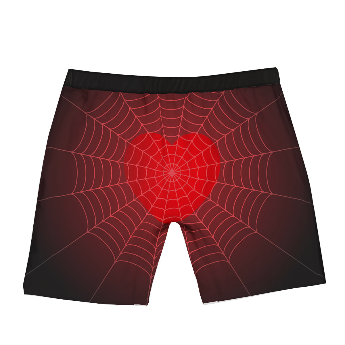 Red Heart Spider Web Print Boxer Briefs-grizzshop