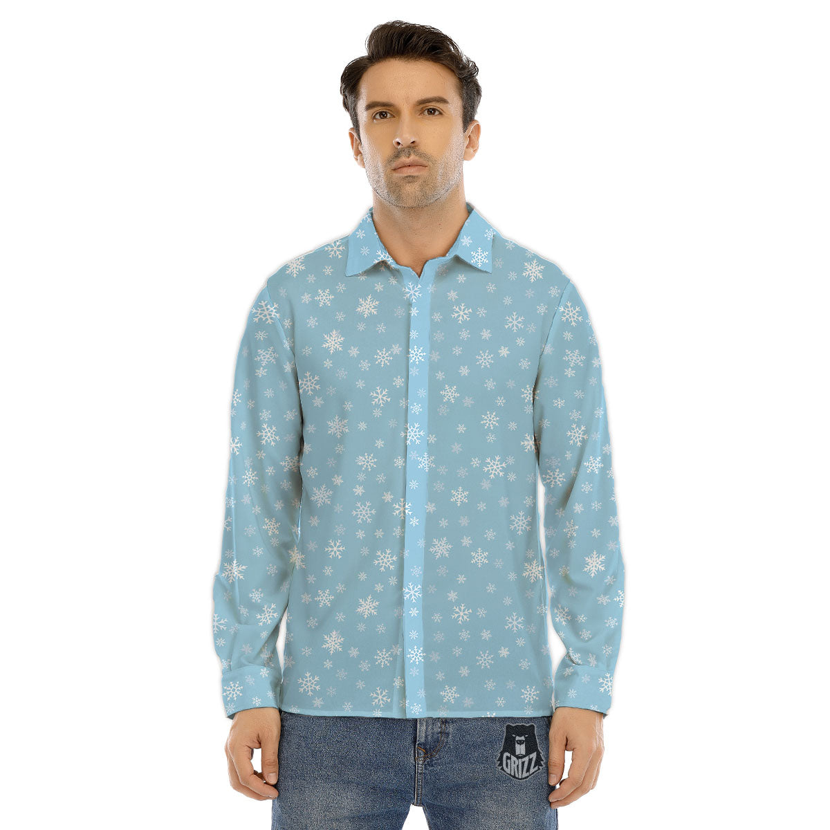 Red Heart Spider Web Print Men's Dress Shirts-grizzshop