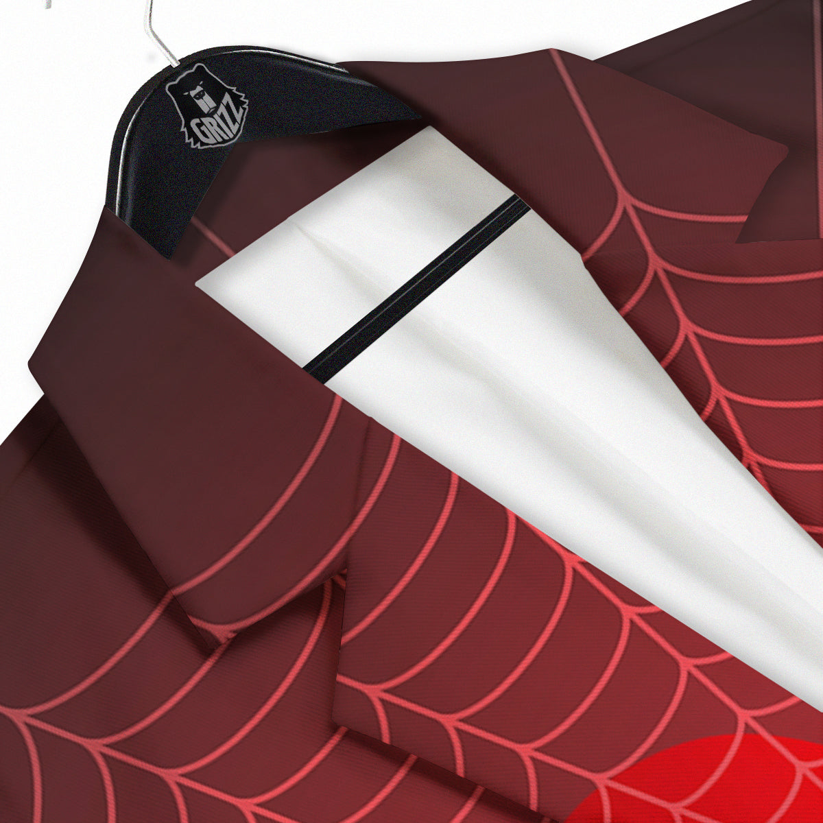 Red Heart Spider Web Print Men's Sport Coat-grizzshop