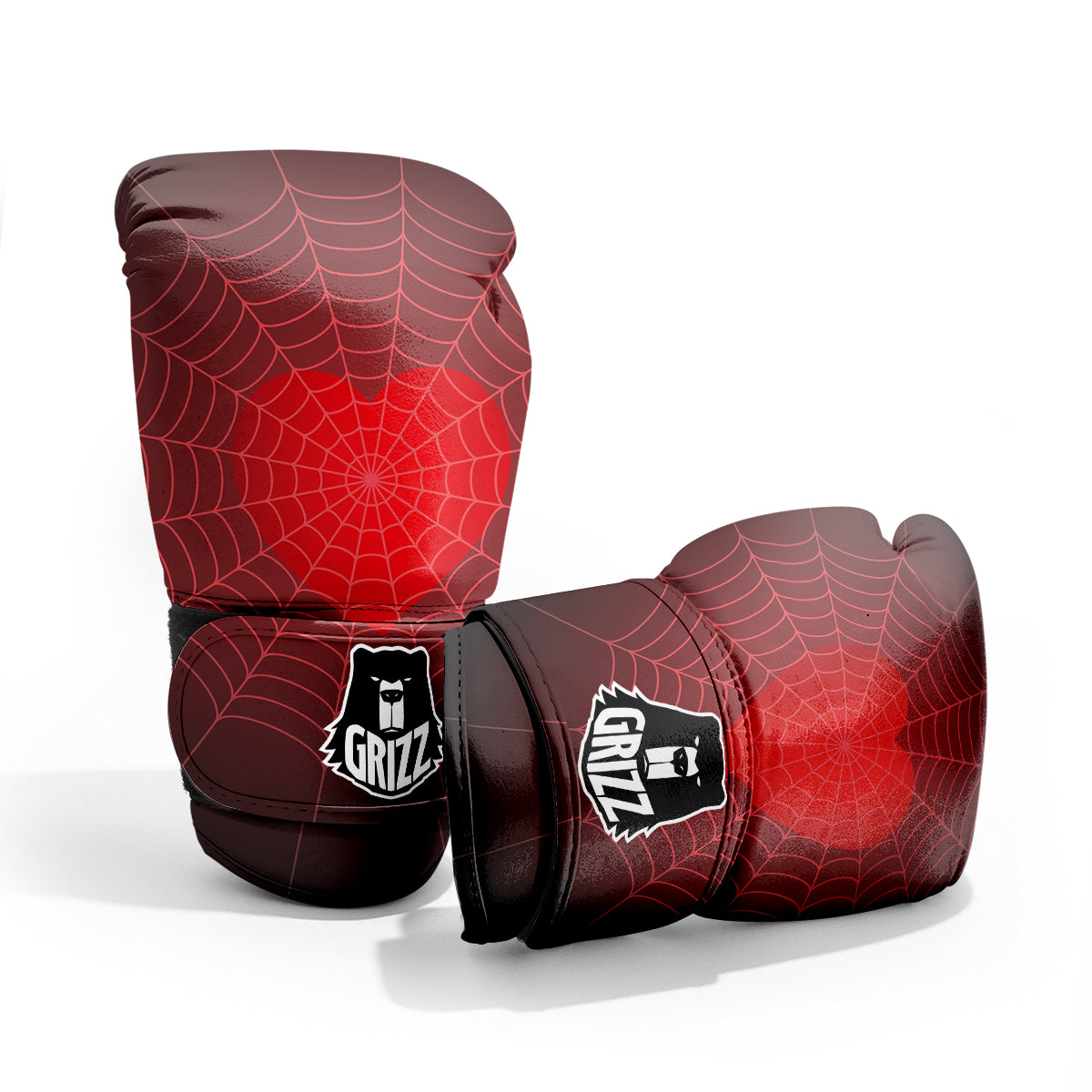 Red Heart Spider Web Print Pro Boxing Glove