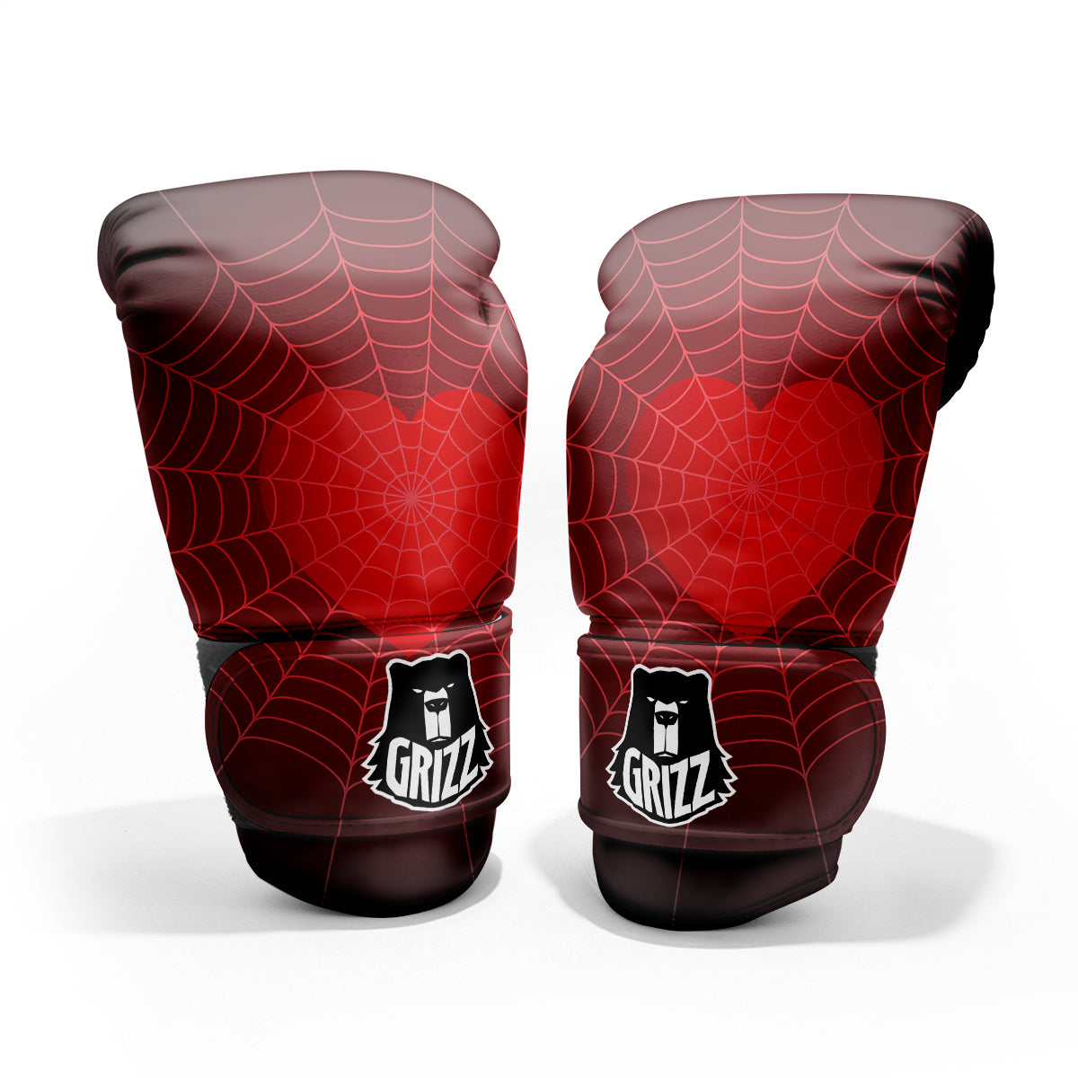 Red Heart Spider Web Print Pro Boxing Glove