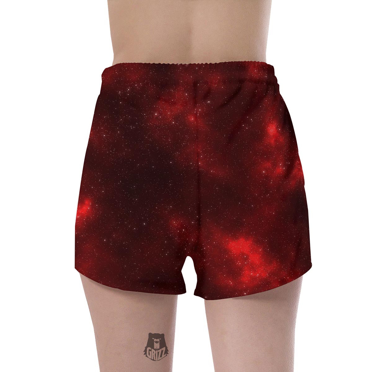 Red Nebula Galaxy Space Women's Shorts-grizzshop
