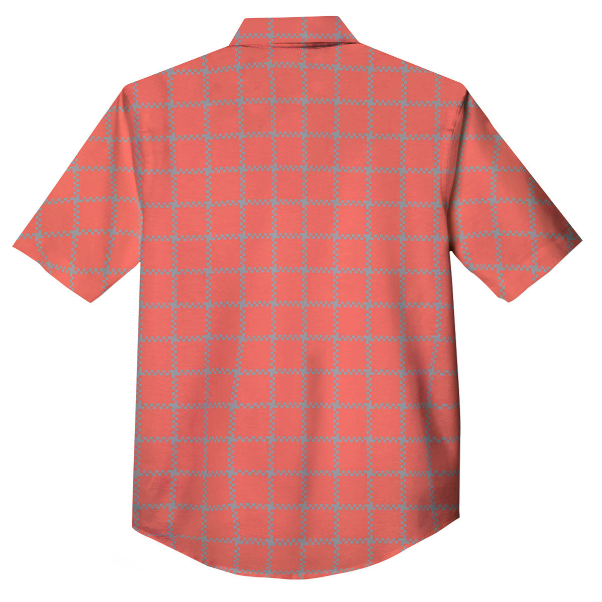 Red Pastel And Grey Tattersall Print Button Up Shirt-grizzshop
