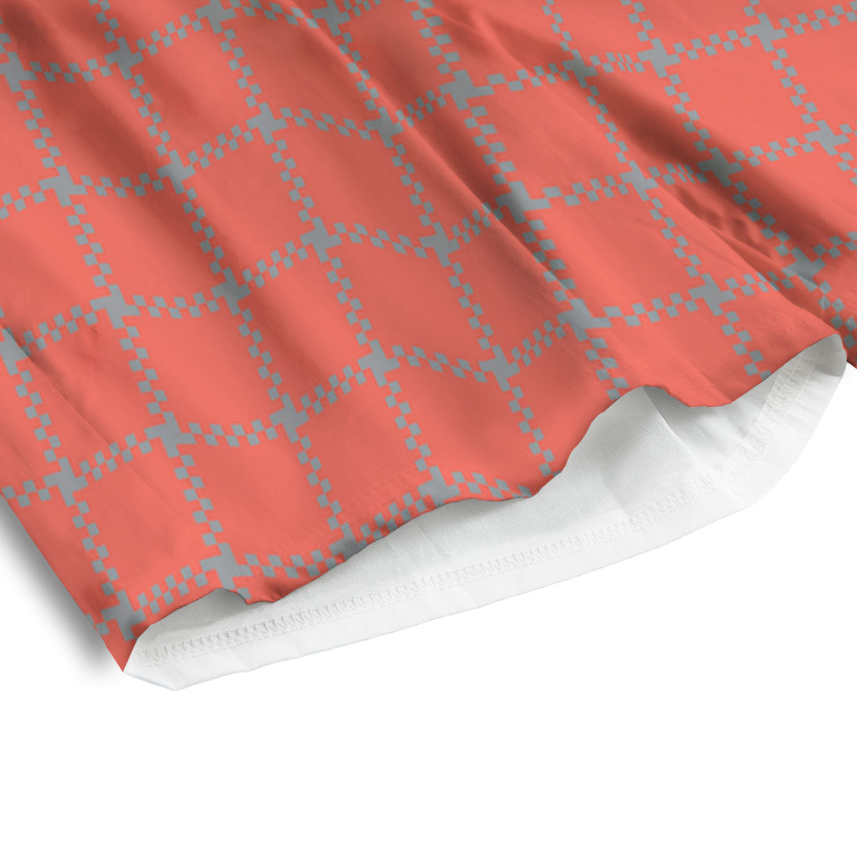 Red Pastel And Grey Tattersall Print Men's Athletic Shorts