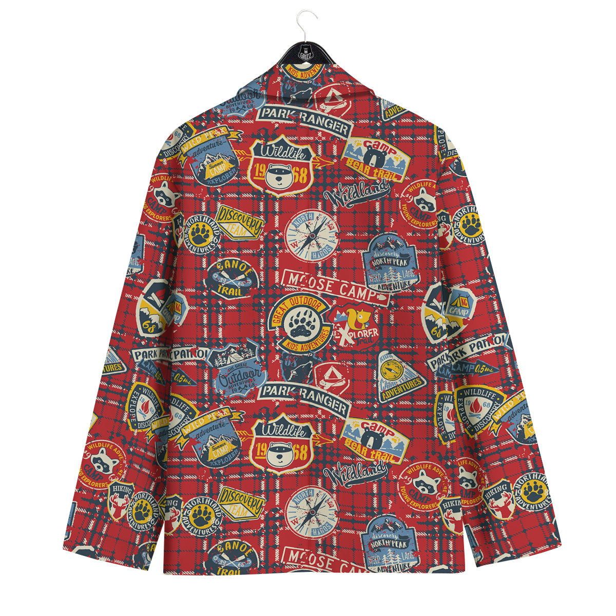 Red Plaid Mountain Camp Tartan Print Men's Sport Coat-grizzshop
