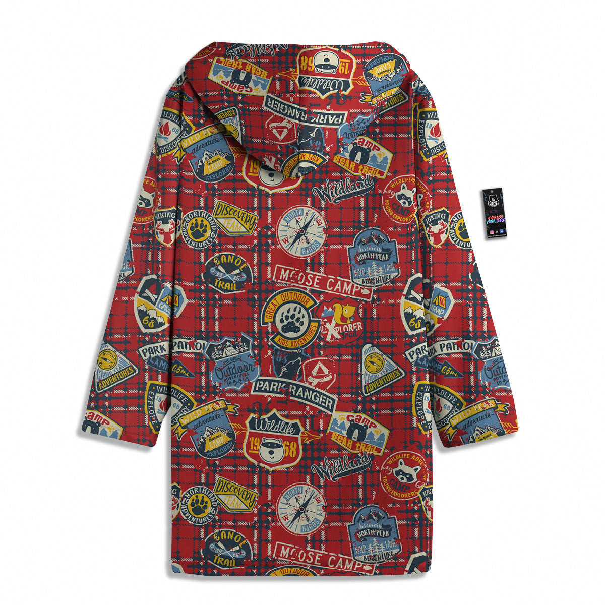 Red Plaid Mountain Camp Tartan Print Men's Windbreaker Jacket-grizzshop