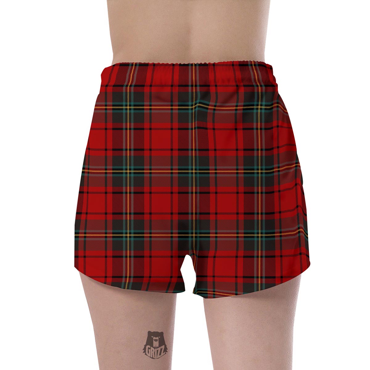 Red Plaid Tartan Women's Shorts-grizzshop