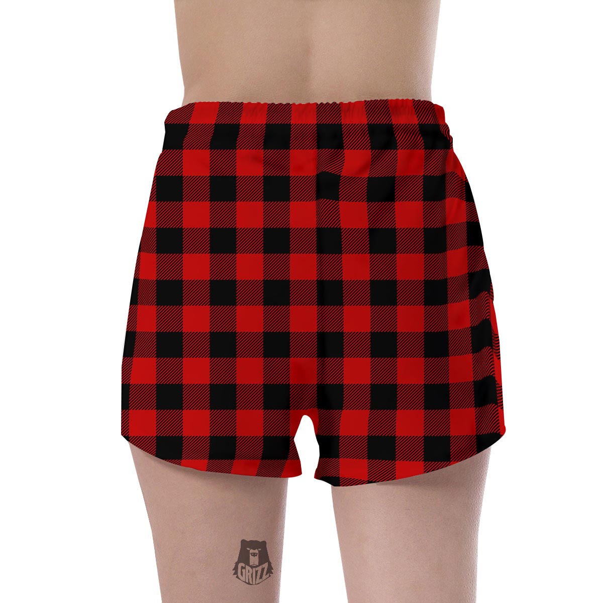 Red Plaid Women's Shorts-grizzshop