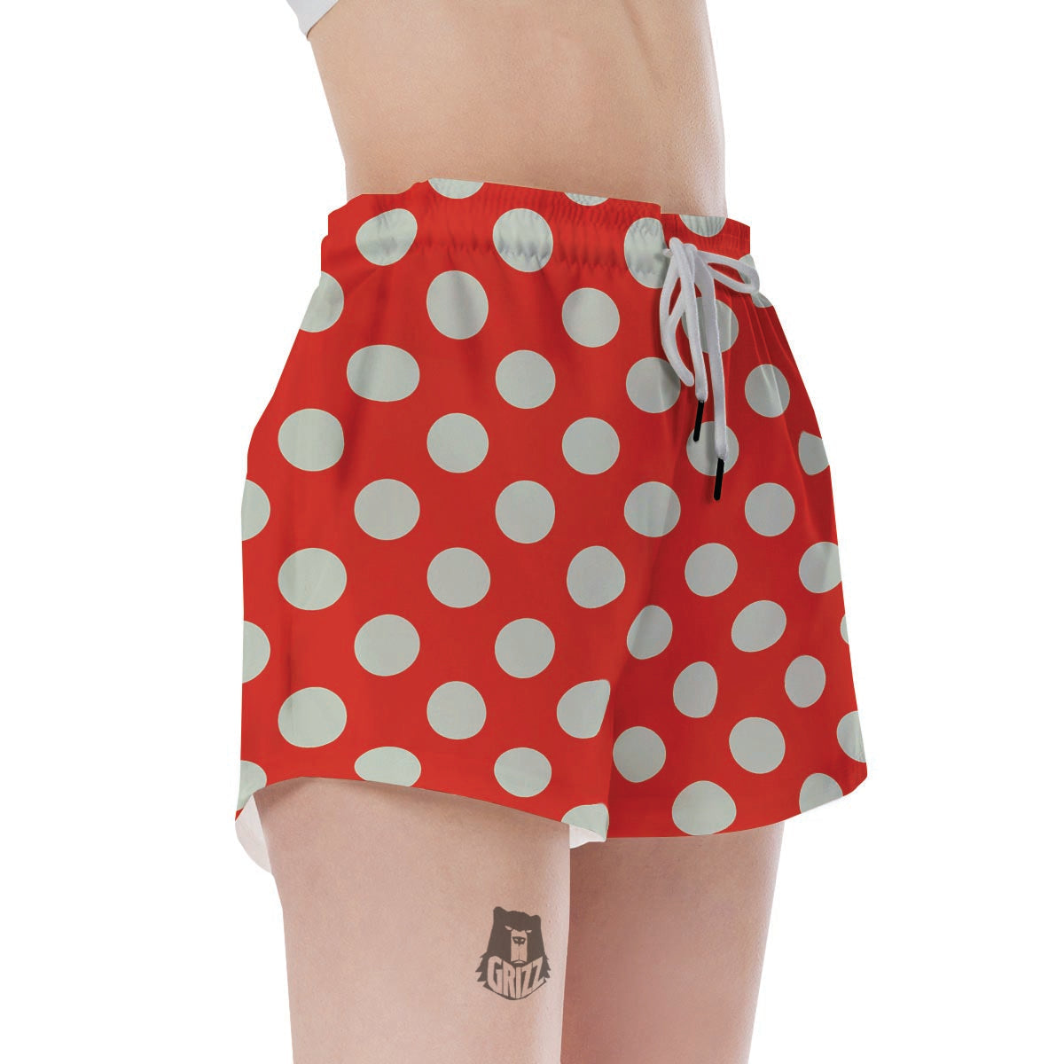 Red Polka Dot Women's Shorts-grizzshop