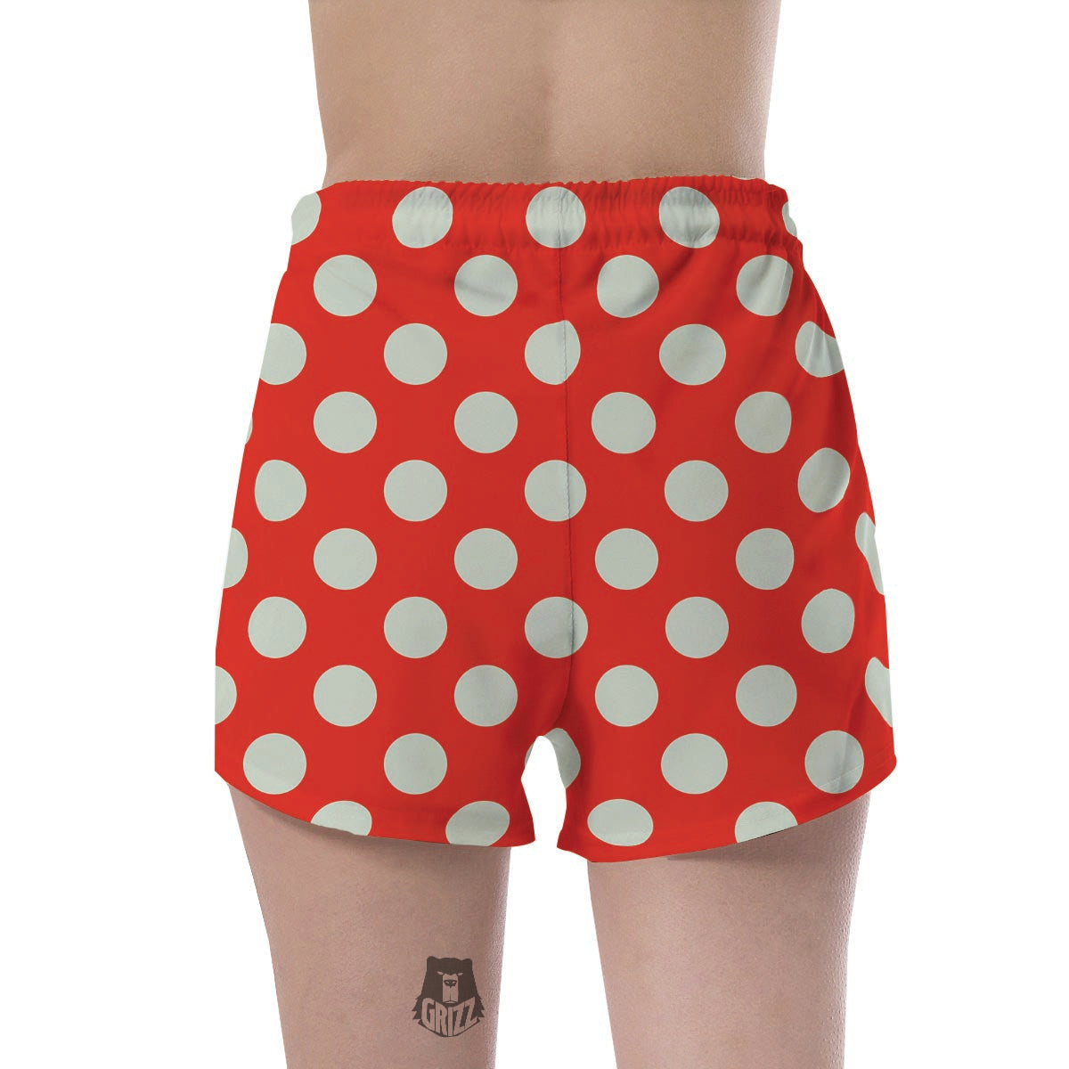 Red Polka Dot Women's Shorts-grizzshop