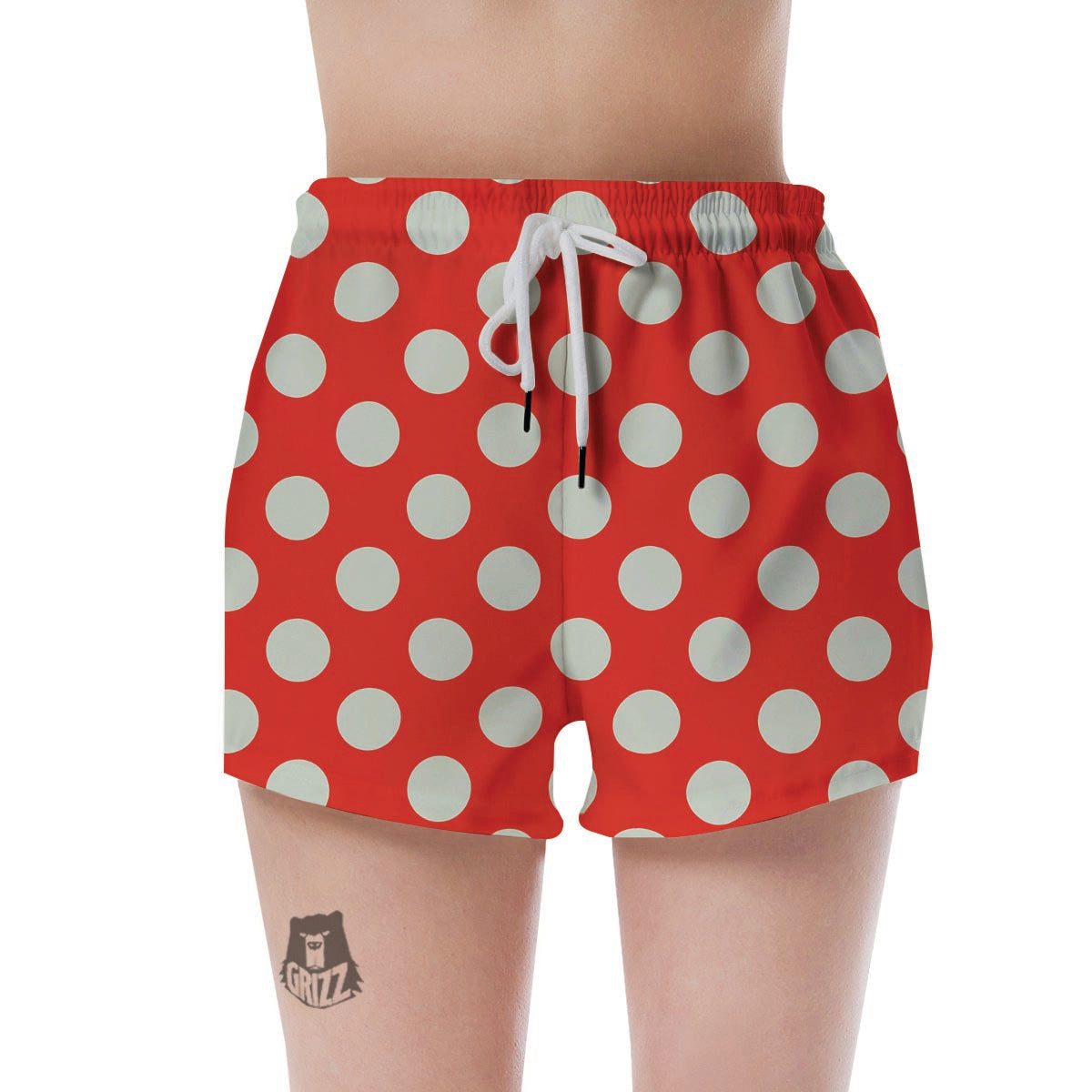 Red Polka Dot Women's Shorts-grizzshop