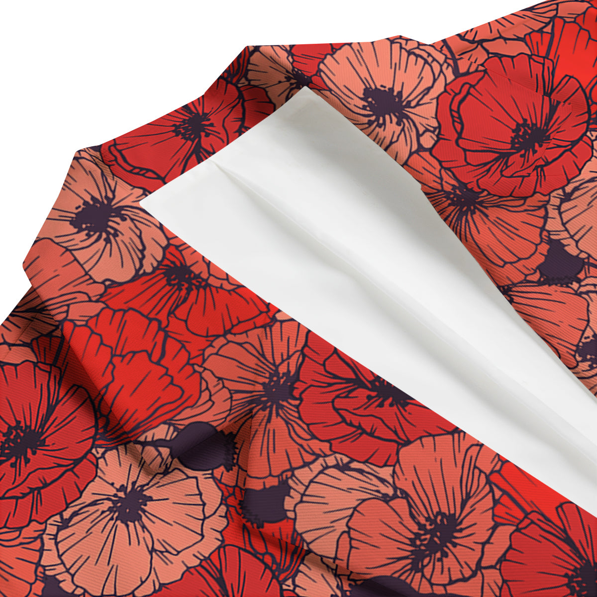 Red Poppy Floral Pattern Print Men's Blazer-grizzshop