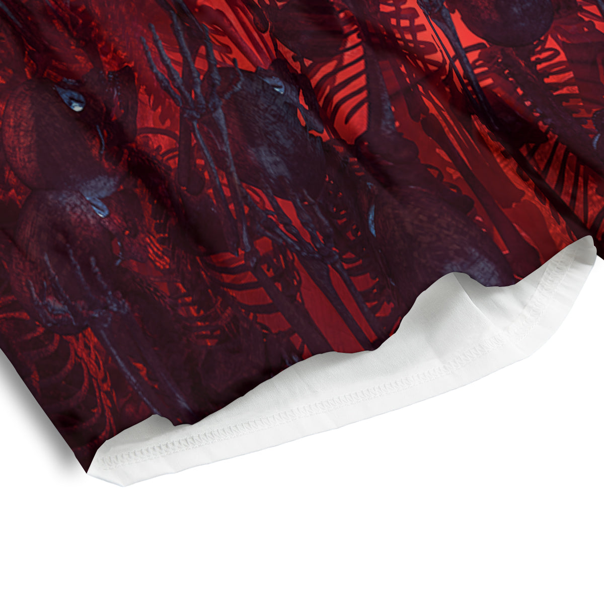 Red Robot And Skeleton Troop Print Men's Athletic Shorts