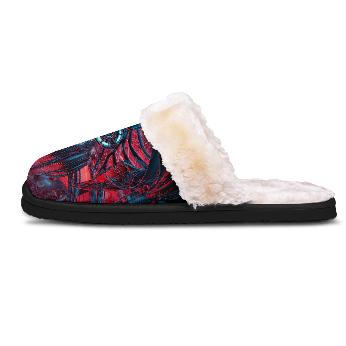Red Robot Cyberpunk Print Slippers-grizzshop