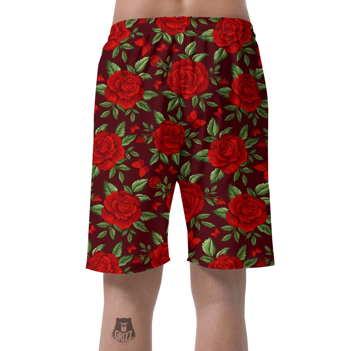 Red Rose Flower Men's Shorts-grizzshop