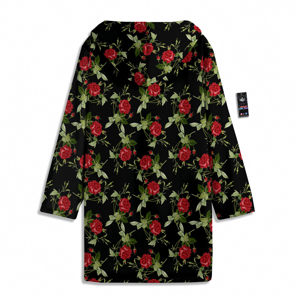 Red Rose Flowers Print Pattern Men's Windbreaker Jacket-grizzshop
