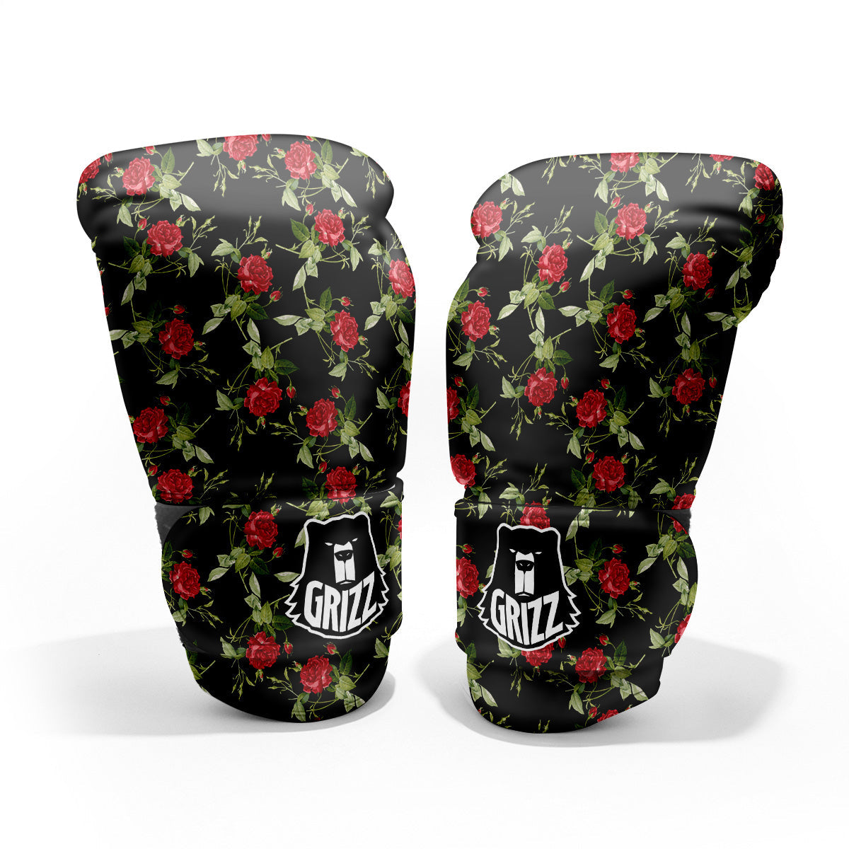 Red Rose Flowers Print Pattern Pro Boxing Glove