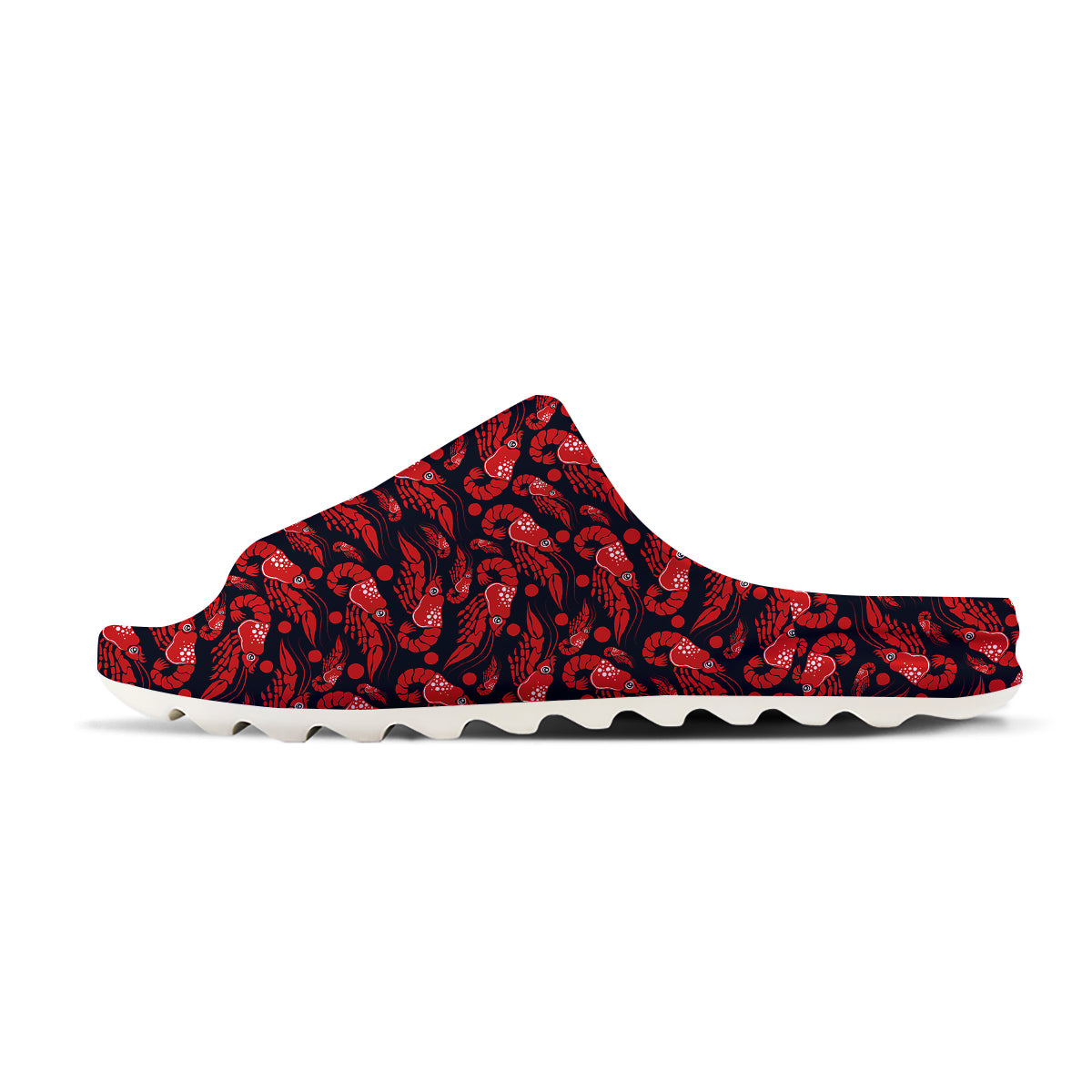 Red Shrimps Print Pattern Sandals-grizzshop