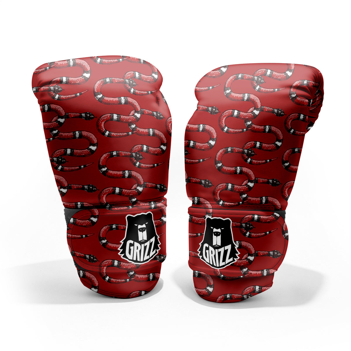 Red Snake Drawing Color Print Pattern Pro Boxing Glove