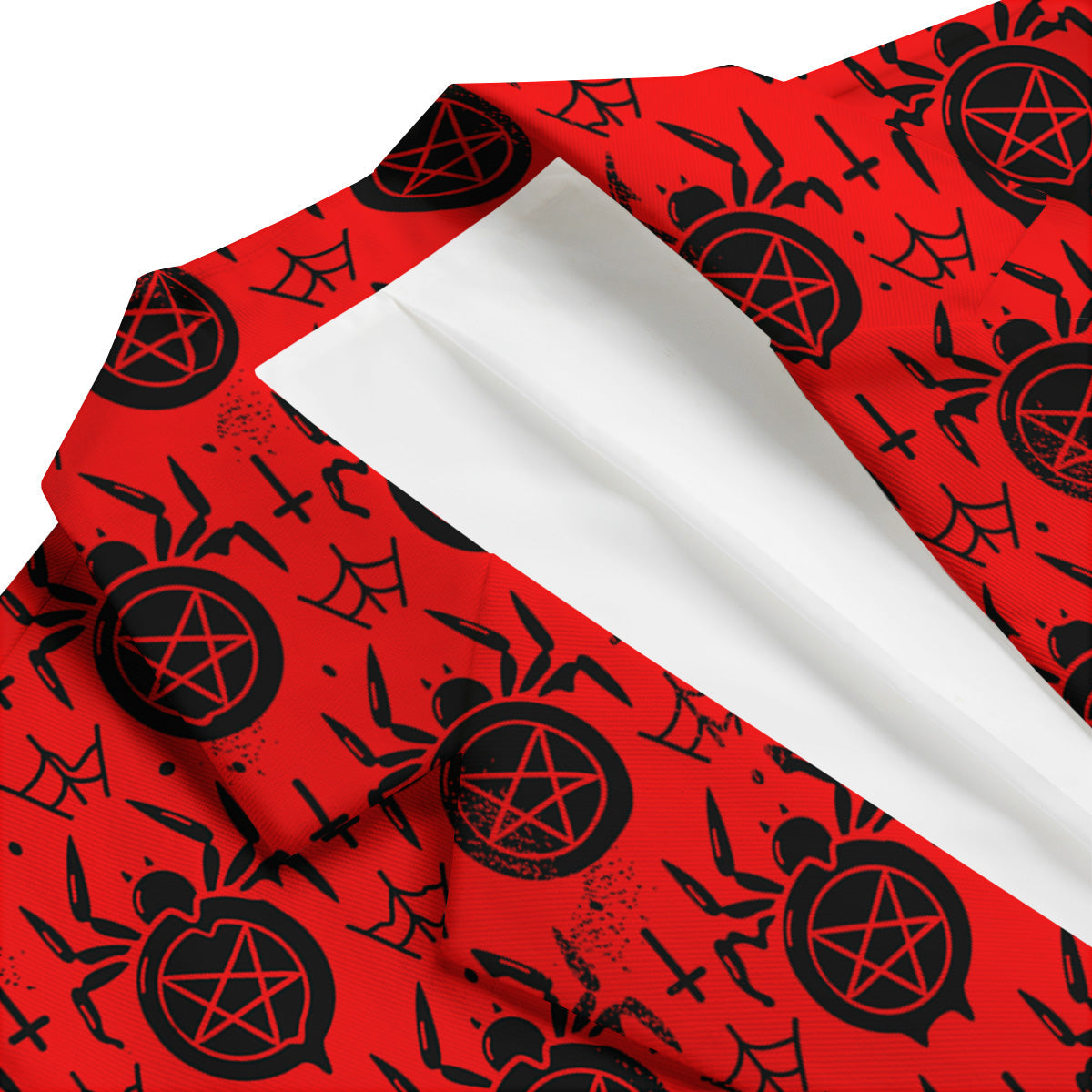 Red Spider Pentagram Print Pattern Men's Blazer-grizzshop
