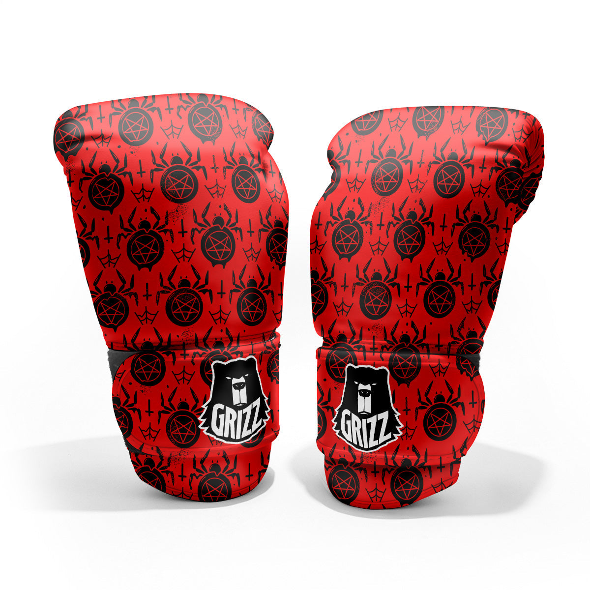 Red Spider Pentagram Print Pattern Pro Boxing Glove