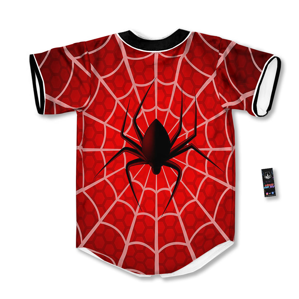 Red Spider Web Cobweb trap Print Baseball Jersey-grizzshop