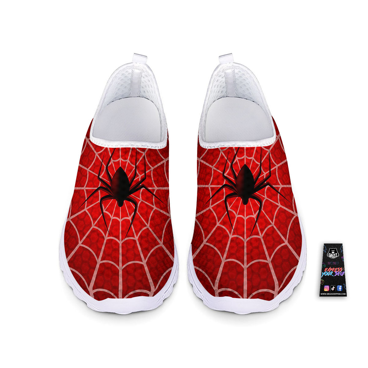 Red Spider Web Cobweb trap Print Nurse Shoes-grizzshop