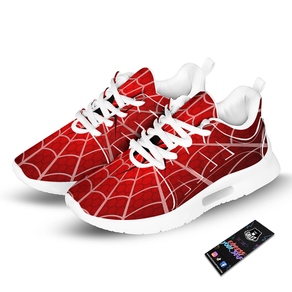 Red Spider Web Cobweb trap Print Tennis Shoes-grizzshop