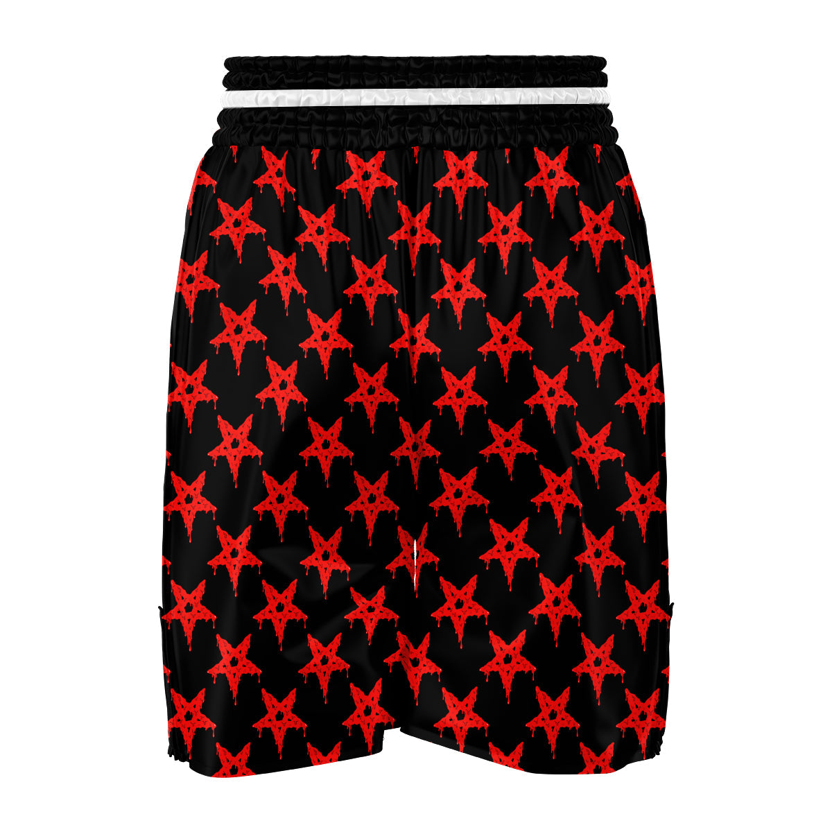 Red Star Demon Pentagram Print Pattern Boxing Shorts-grizzshop