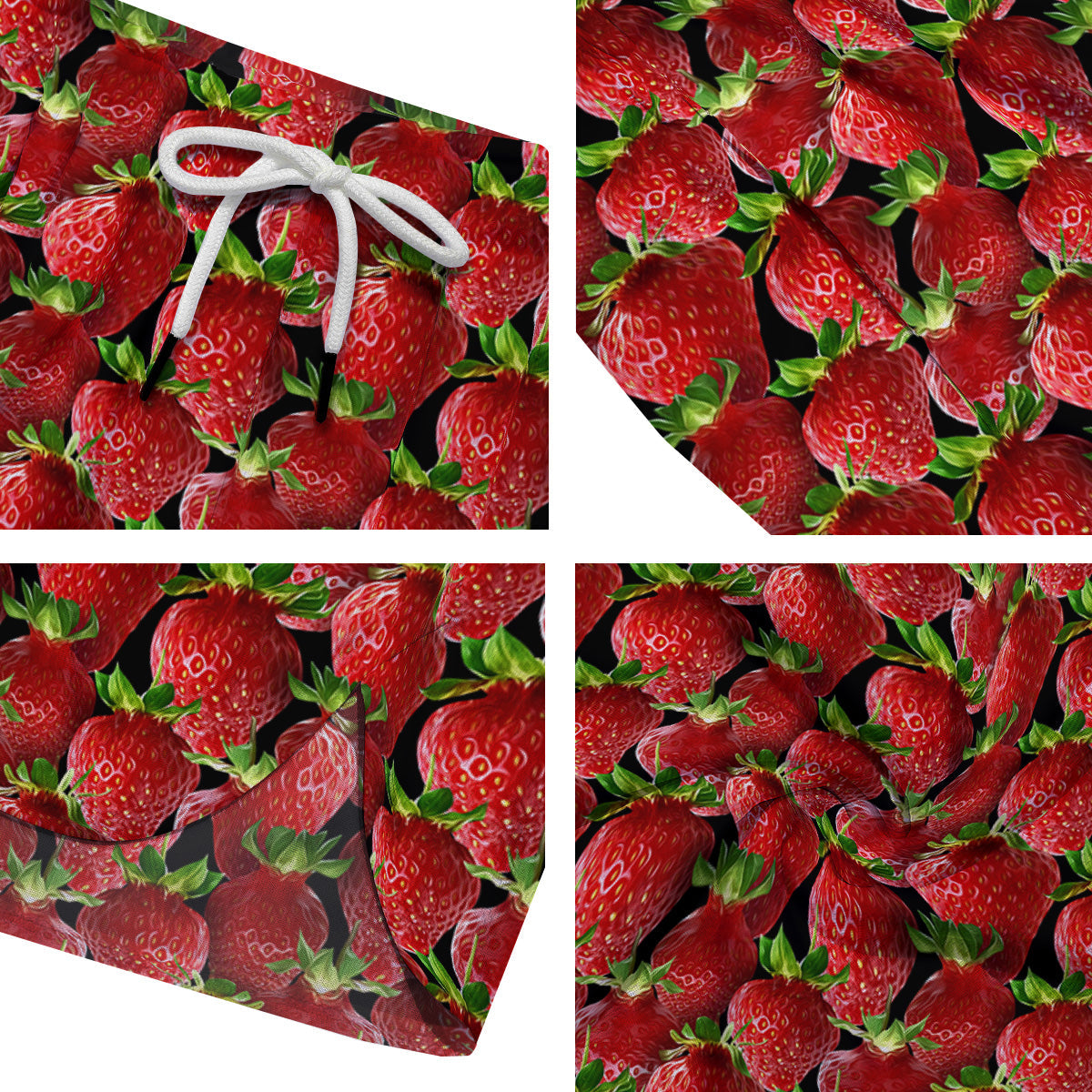 Red Strawberries Ripe Print Pattern Men's Running Shorts-grizzshop