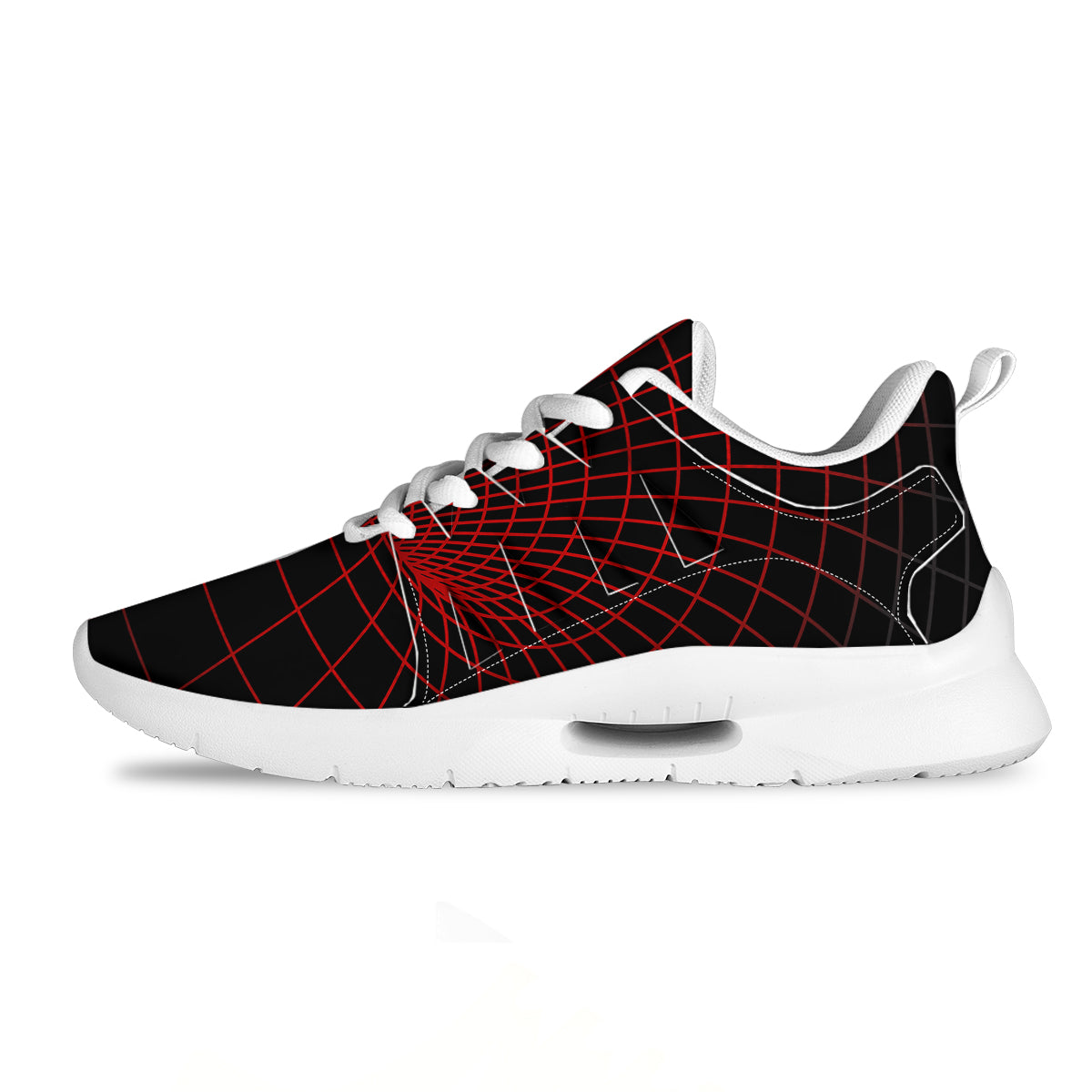 Red Techno Funnel Print Tennis Shoes-grizzshop