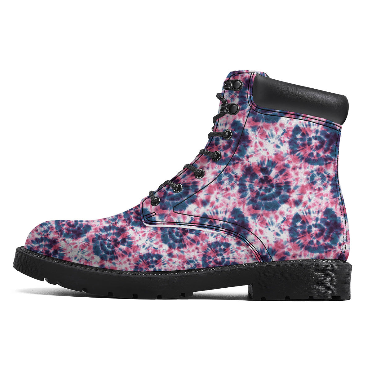 Red Tie Dye Blue Shibori Print Pattern Boots-grizzshop