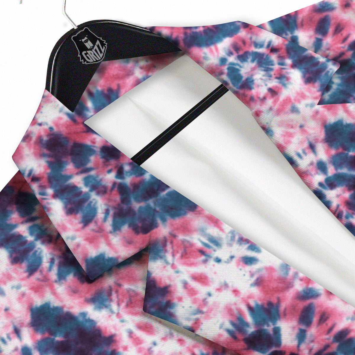 Red Tie Dye Blue Shibori Print Pattern Men's Sport Coat-grizzshop