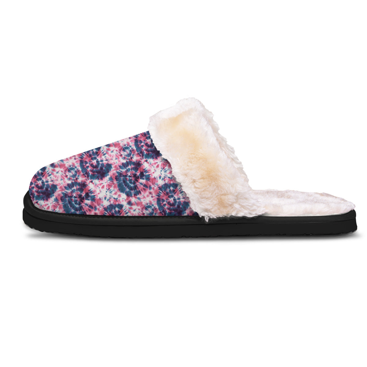 Red Tie Dye Blue Shibori Print Pattern Slippers-grizzshop