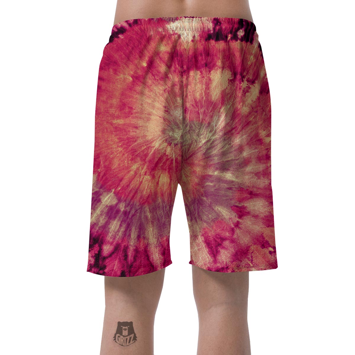 Red Tie Dye Men's Shorts-grizzshop