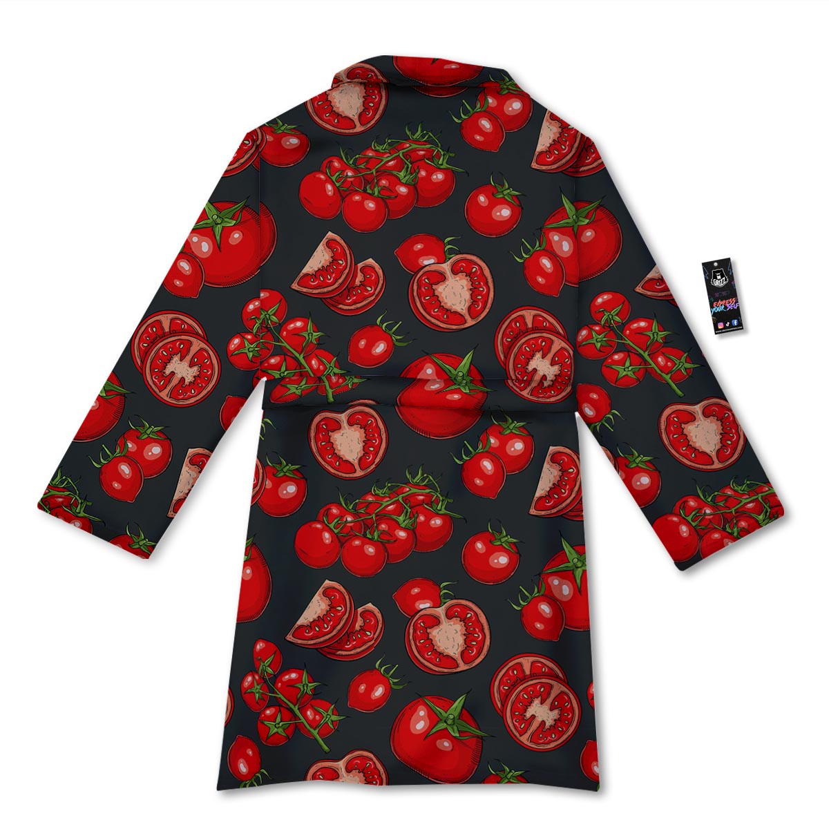 Red Tomato Print Pattern Bathrobe-grizzshop