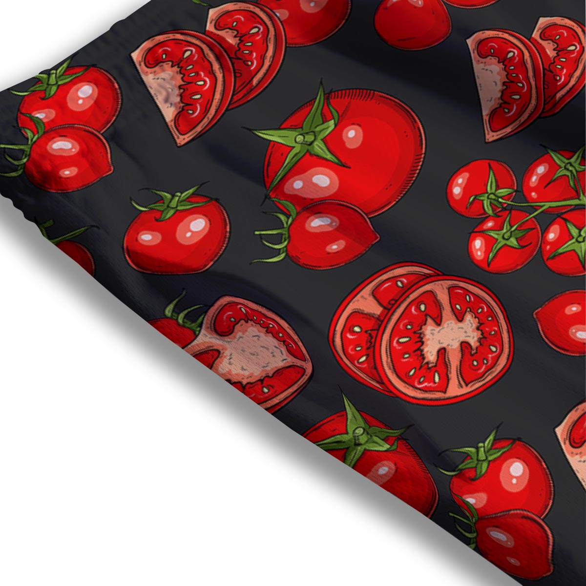 Red Tomato Print Pattern Mesh Shorts-grizzshop
