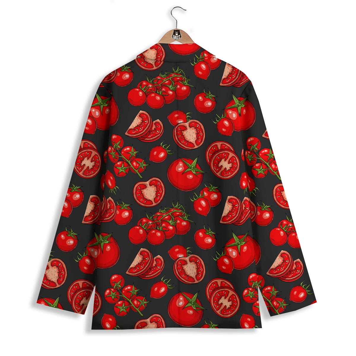 Red Tomato Print Pattern Women's Blazer-grizzshop