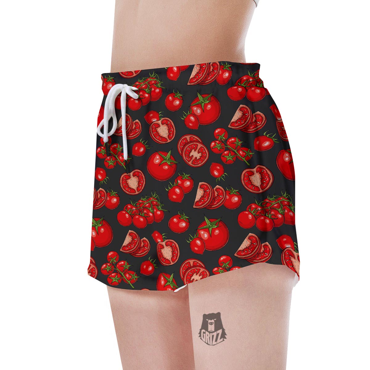 Red Tomato Print Pattern Women's Shorts-grizzshop