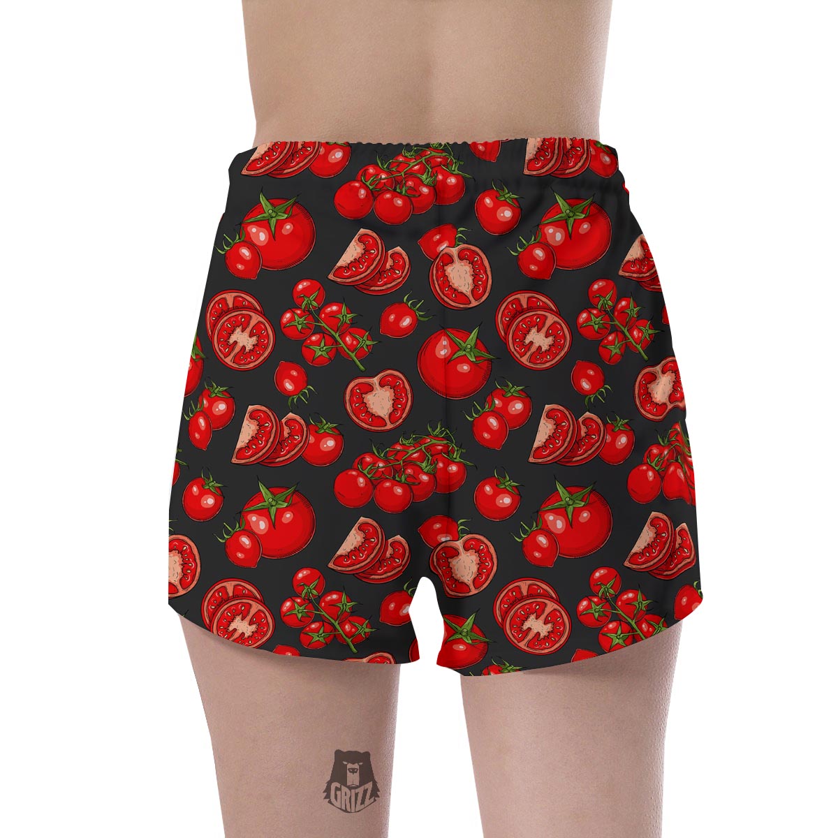 Red Tomato Print Pattern Women's Shorts-grizzshop
