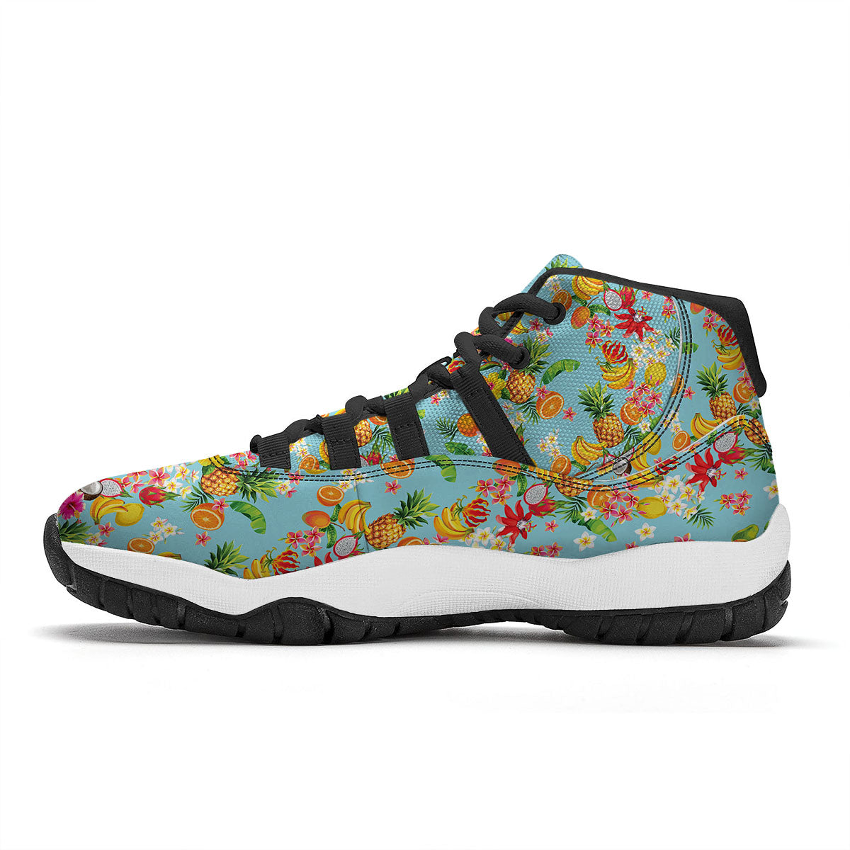 Red Unicorn Skeleton Print Pattern Black Bball Shoes-grizzshop