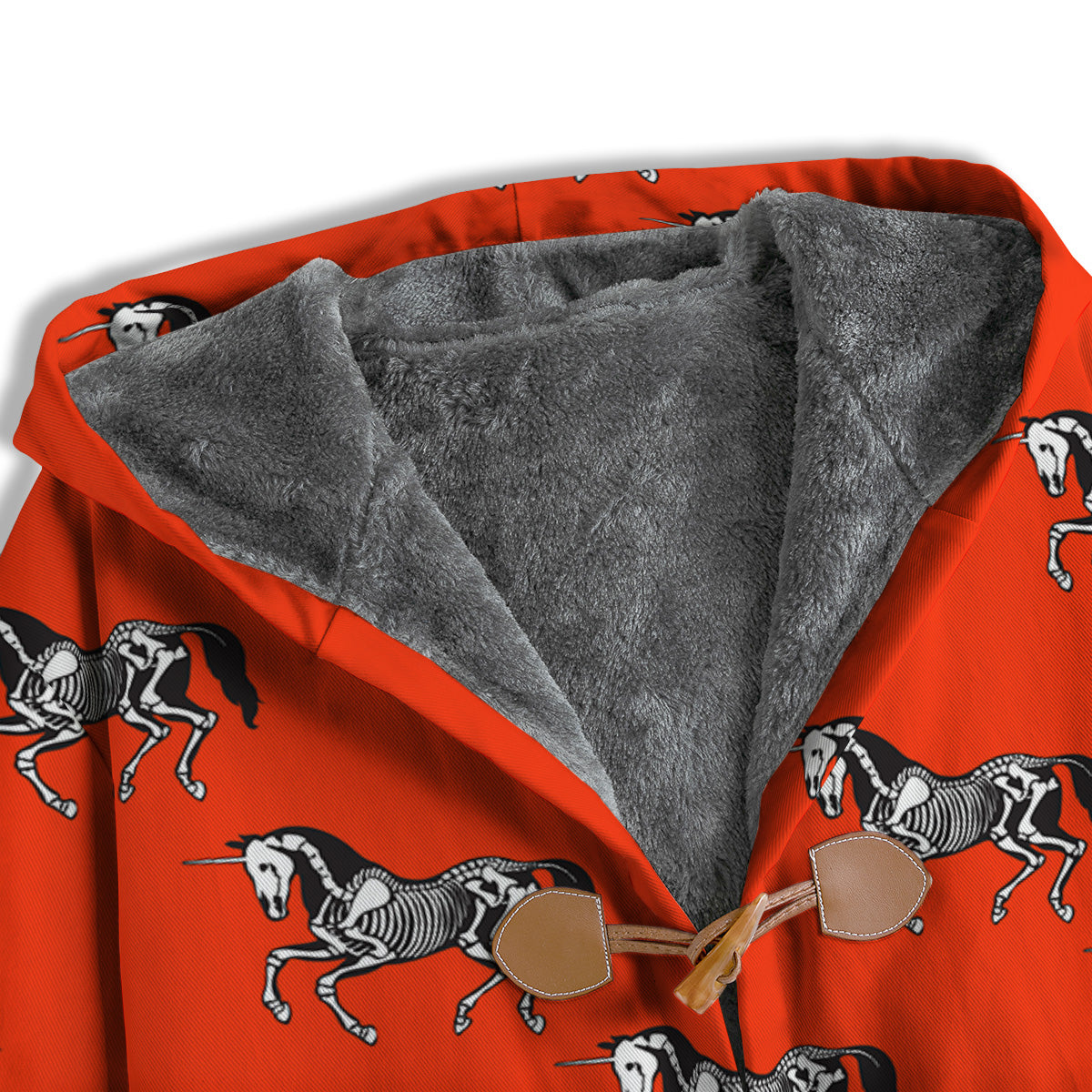 Red Unicorn Skeleton Print Pattern Men's Windbreaker Jacket-grizzshop